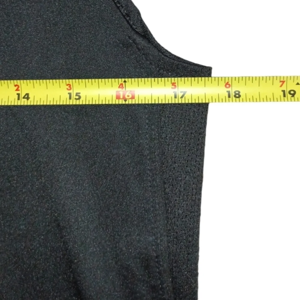 Nike Dri Fit Black with Large Yellow Swoosh Sleeveless T-shirt Size L